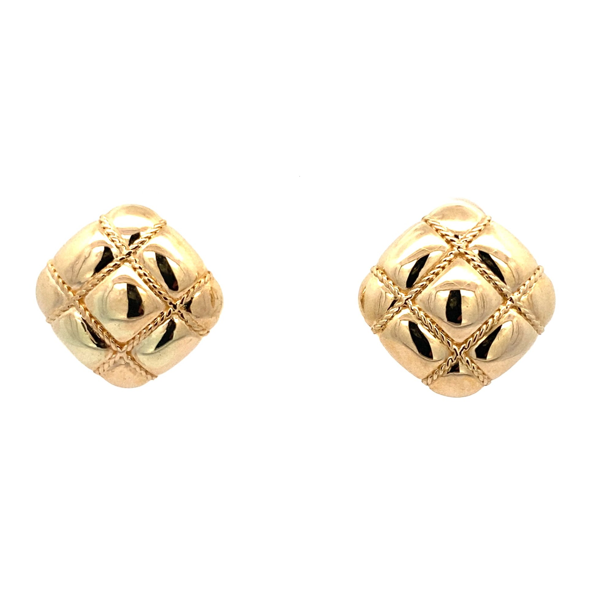 14K Yellow Gold Omega Back Earrings