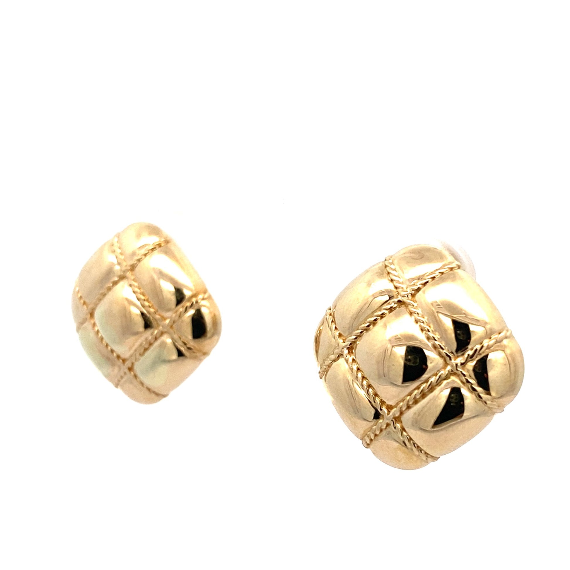 14K Yellow Gold Omega Back Earrings