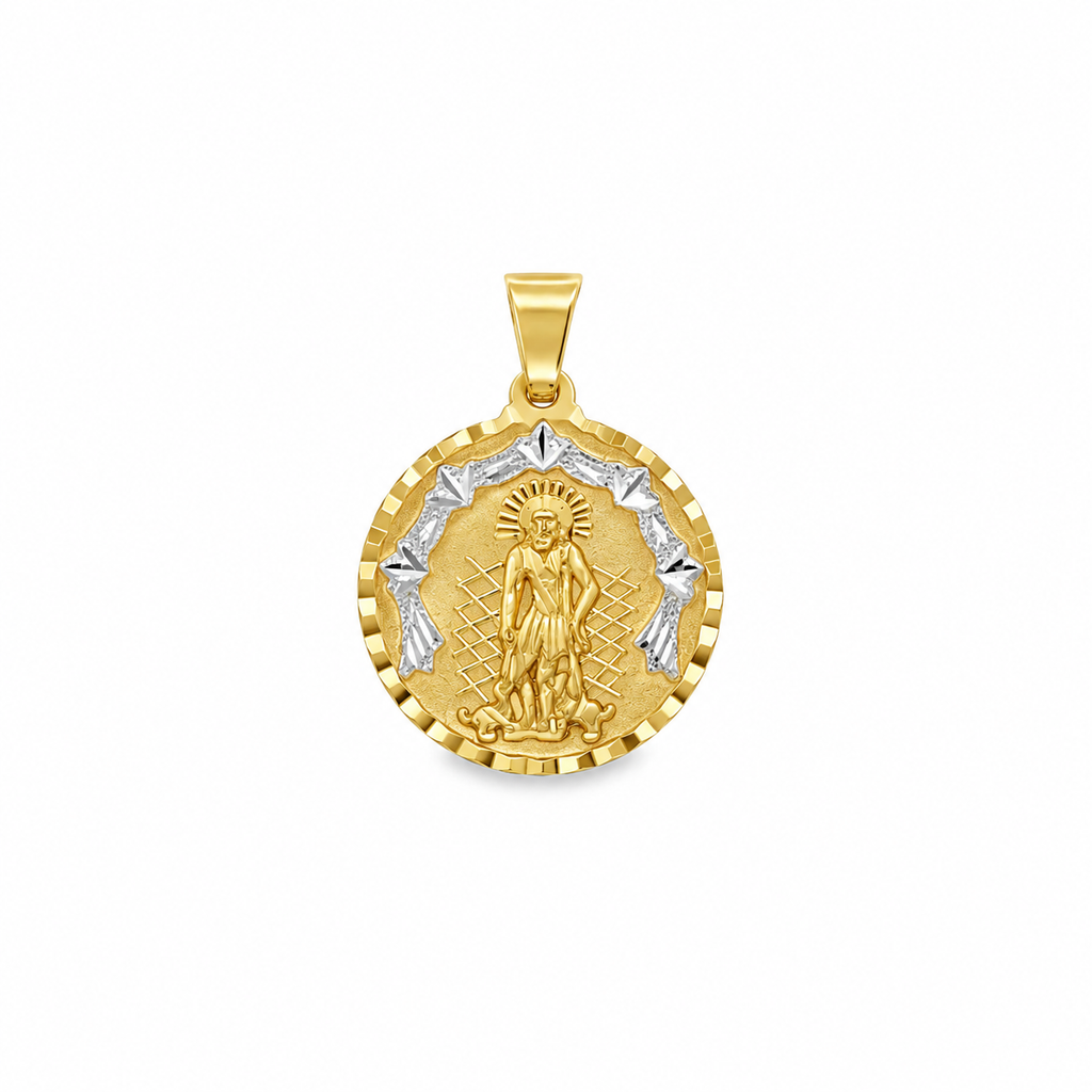 10K Two-Tone Gold San Lázaro Religious Charm