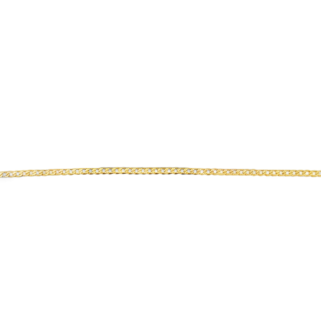 14K Yellow Gold Curb Link Anklet – 2mm, 10"