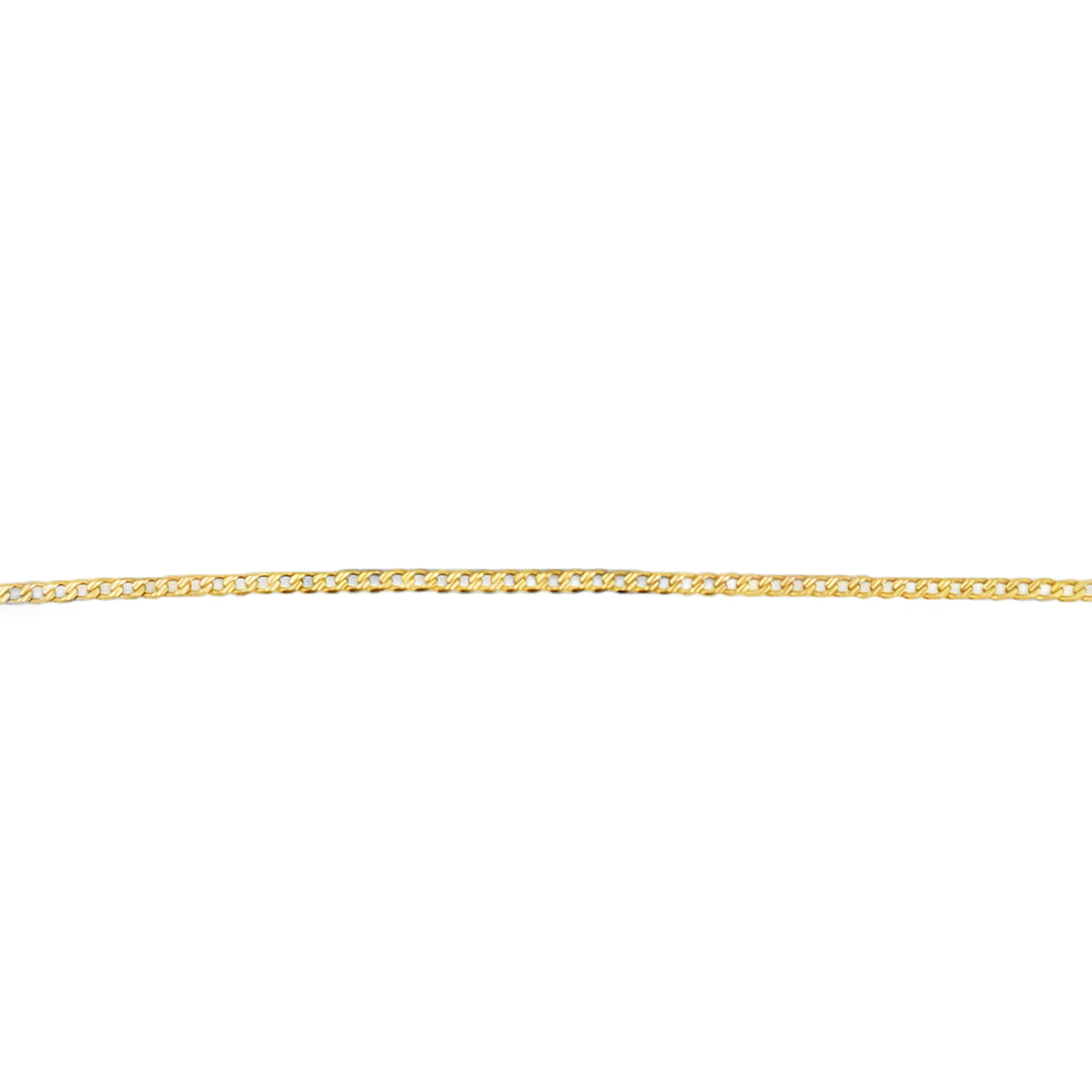 14K Yellow Gold Curb Link Anklet – 2mm, 10"