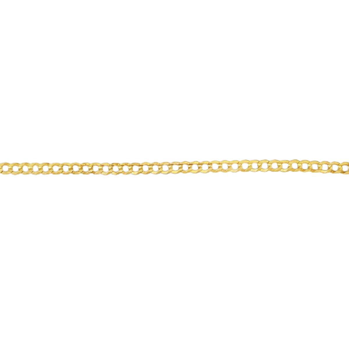 14K Yellow Gold Italian Curb Link Anklet – 3mm, 10"