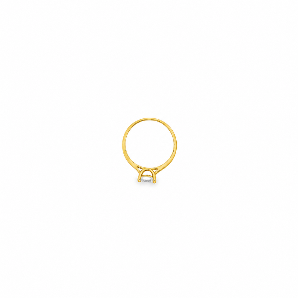 10K Yellow Gold Cubic Zirconia Solitaire Women's Ring – Size 7
