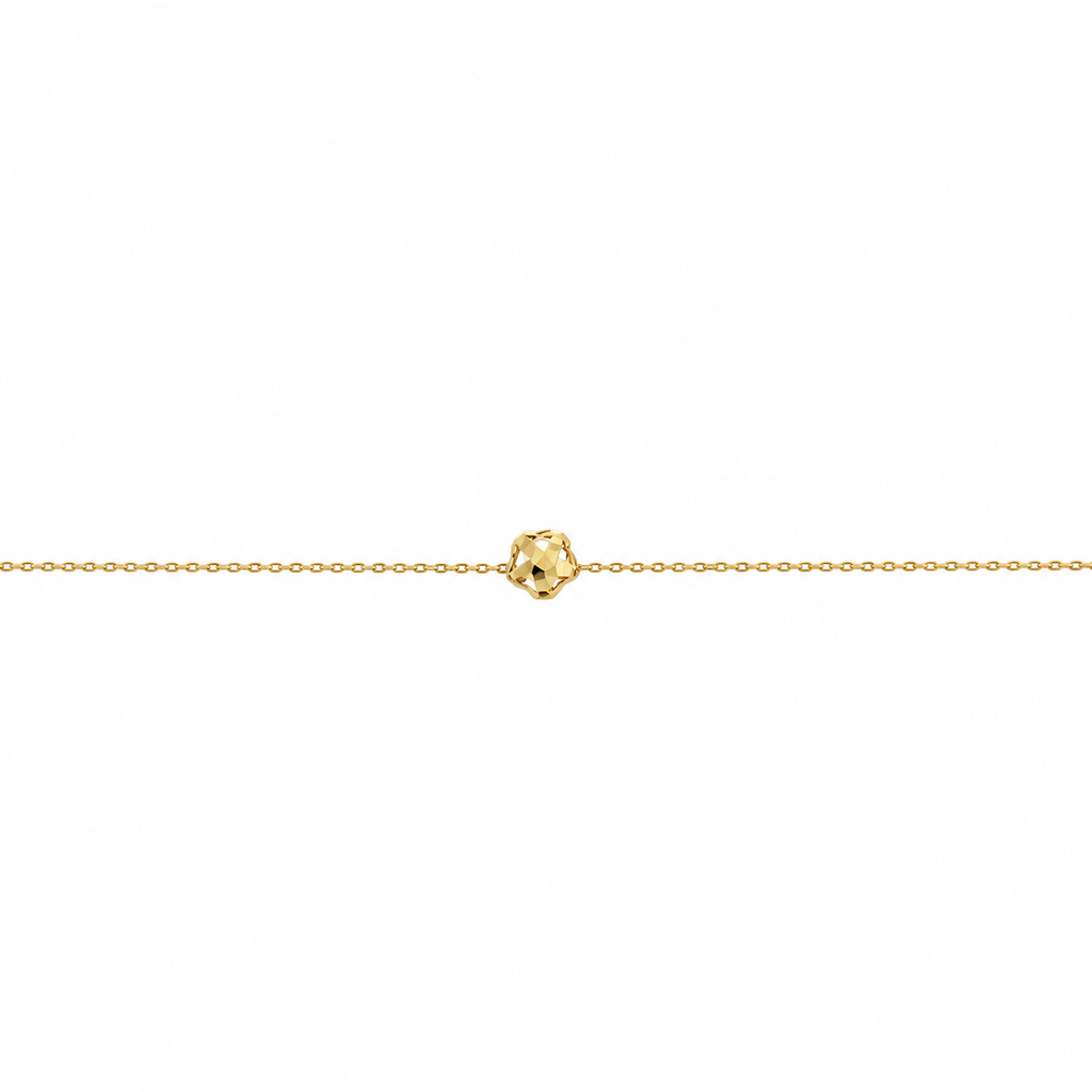 14K Yellow Gold Flower Cubic Zirconia Pendant Necklace – 18"