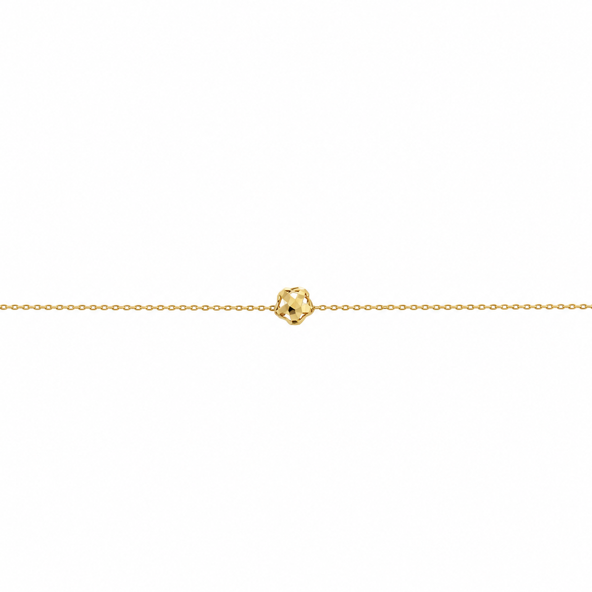 14K Yellow Gold Flower Cubic Zirconia Pendant Necklace – 18"
