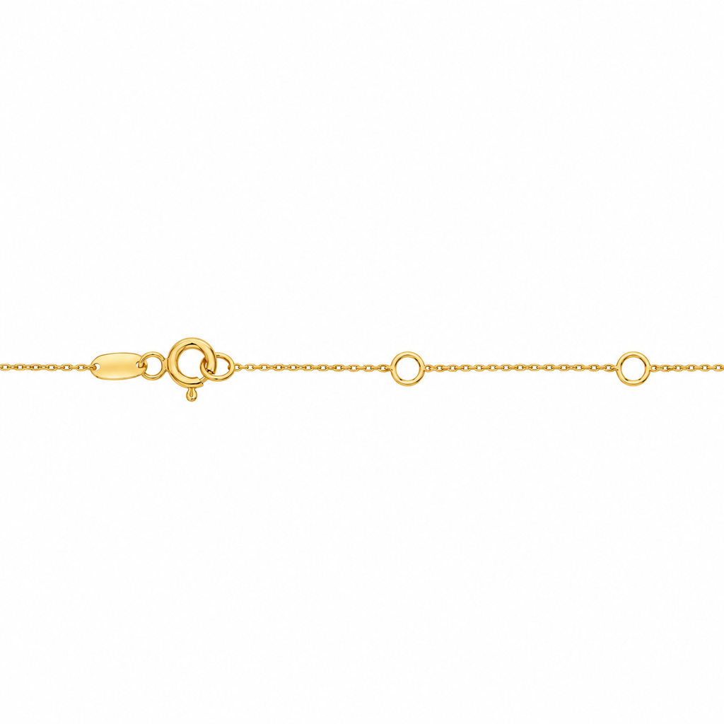 14K Yellow Gold Flower Cubic Zirconia Pendant Necklace – 18"