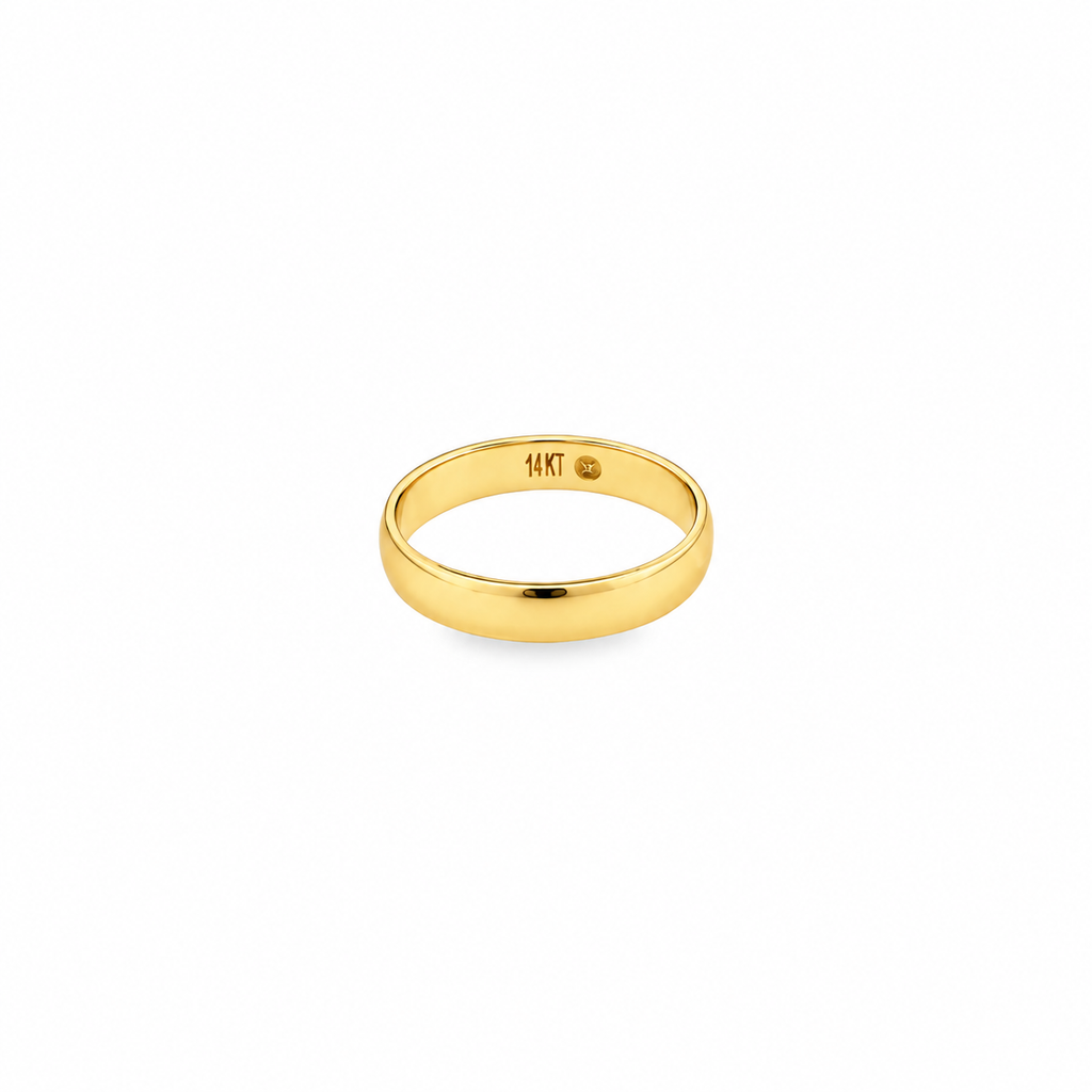 14K Yellow Gold Classic Men's Wedding Band – 4mm, Size 10