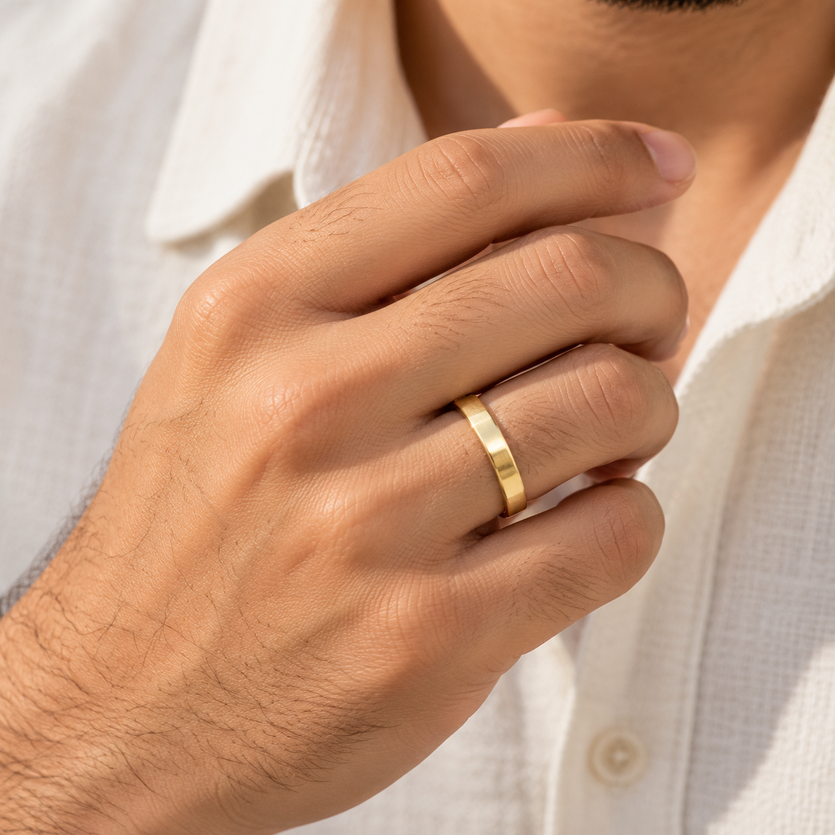 14K Yellow Gold Classic Men's Wedding Band – 4mm, Size 10