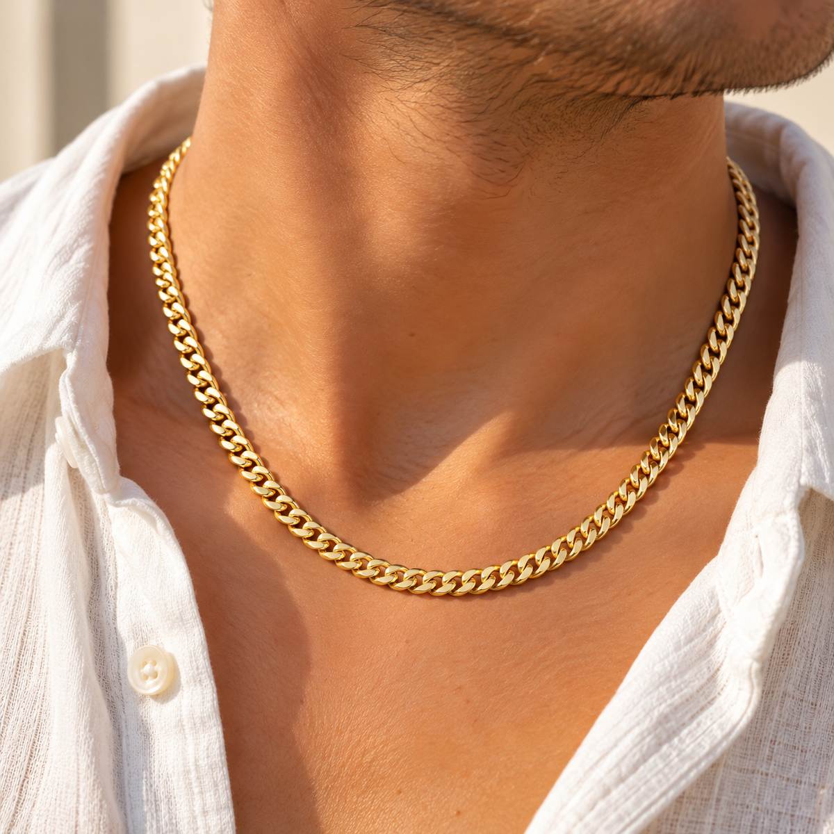14K Yellow Gold Miami Cuban Link Chain with Triple Clasp – 4mm, 24"
