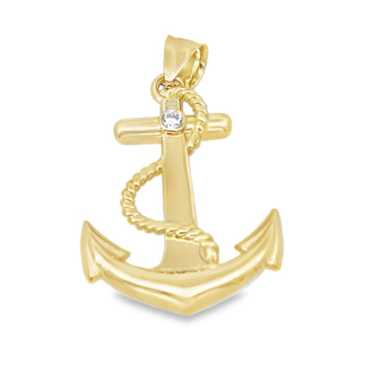 14K Yellow Gold Anchor Pendant 3.1Dwt