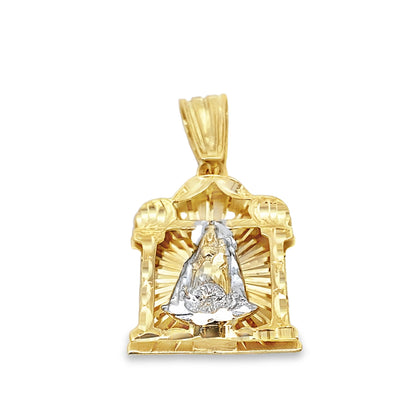 10K Two Tone 3D Caridad Del Cobre Pendant 5.2Dwt