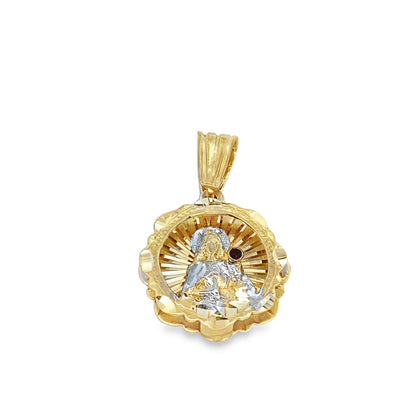 10K Two Tone 3D Santa Barbara Pendant 5.2Dwt