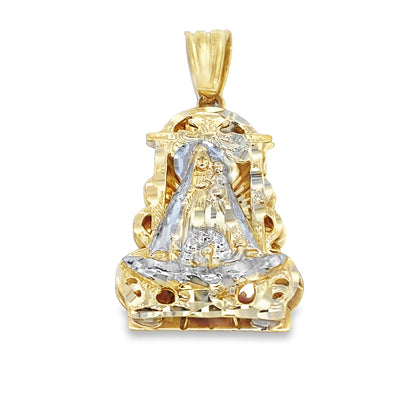 10K Two Tone 3D Caridad Del Cobre Pendant 7.7Dwt