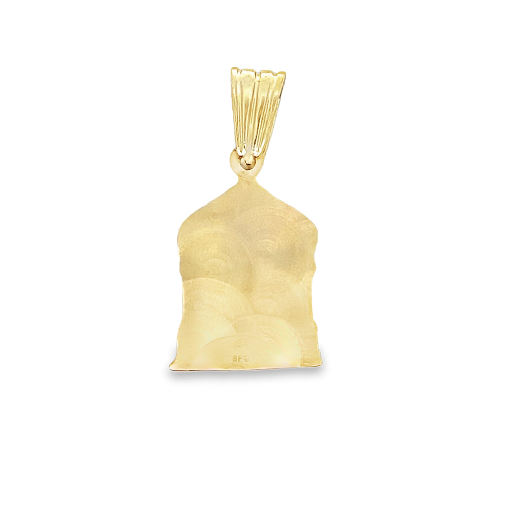 10K Two Tone Gold 3D Caridad Del Cobre Pendant 5.4Dwt
