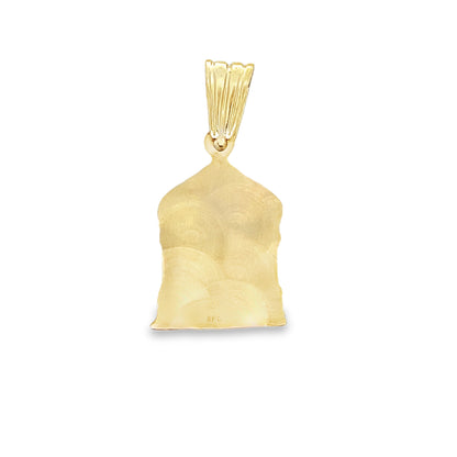 10K Two Tone Gold 3D Caridad Del Cobre Pendant 5.4Dwt