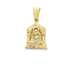 10K Two Tone Gold 3D San Lazaro Pendant 6.1Dwt
