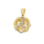 10K Two Tone Gold 3D San Lazaro Pendant 5.5Dwt