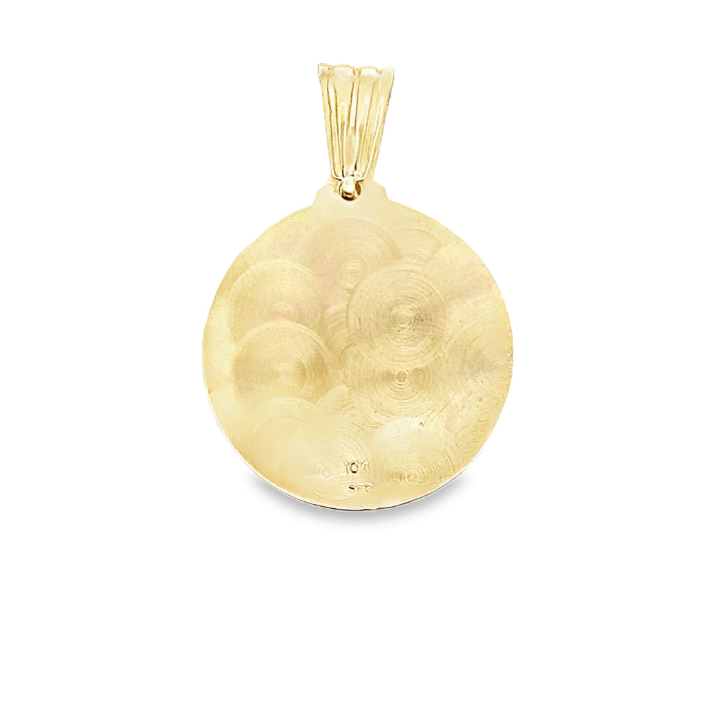 10K Two Tone Gold 3D San Lazaro Pendant 8.1Dwt