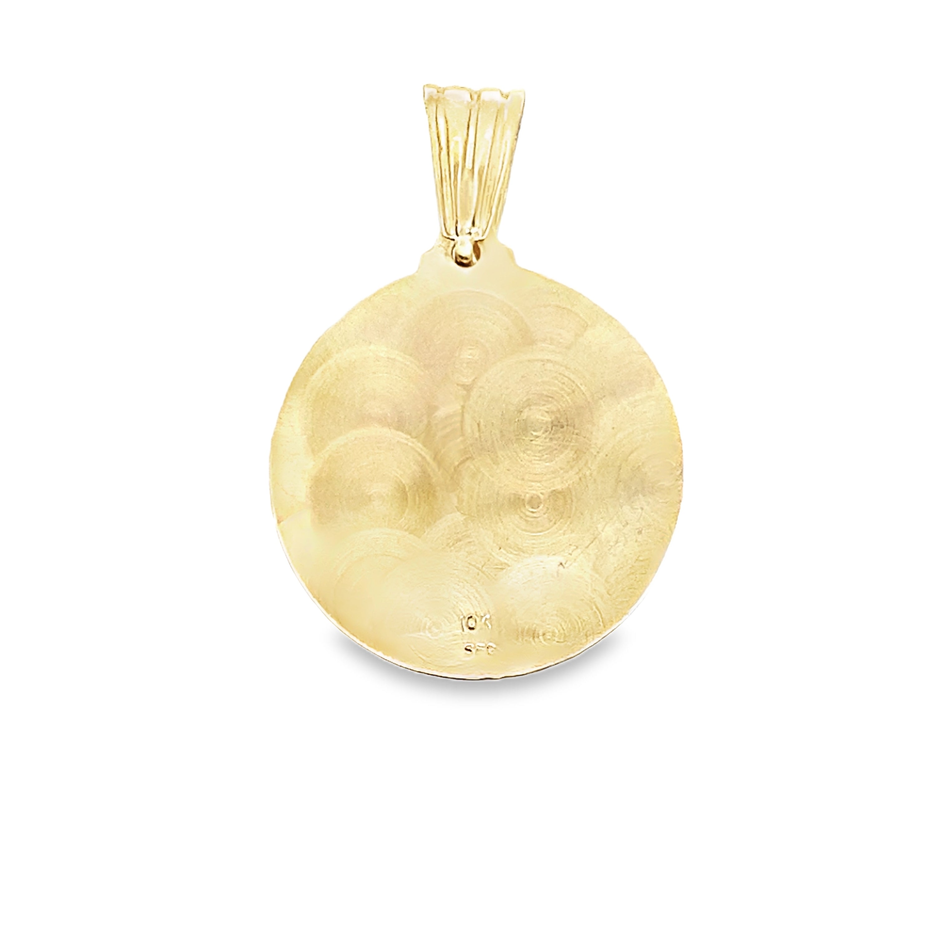 10K Two Tone Gold 3D San Lazaro Pendant 8.1Dwt