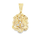 10K Two Tone Gold 3D San Lazaro Pendant 6.9Dwt