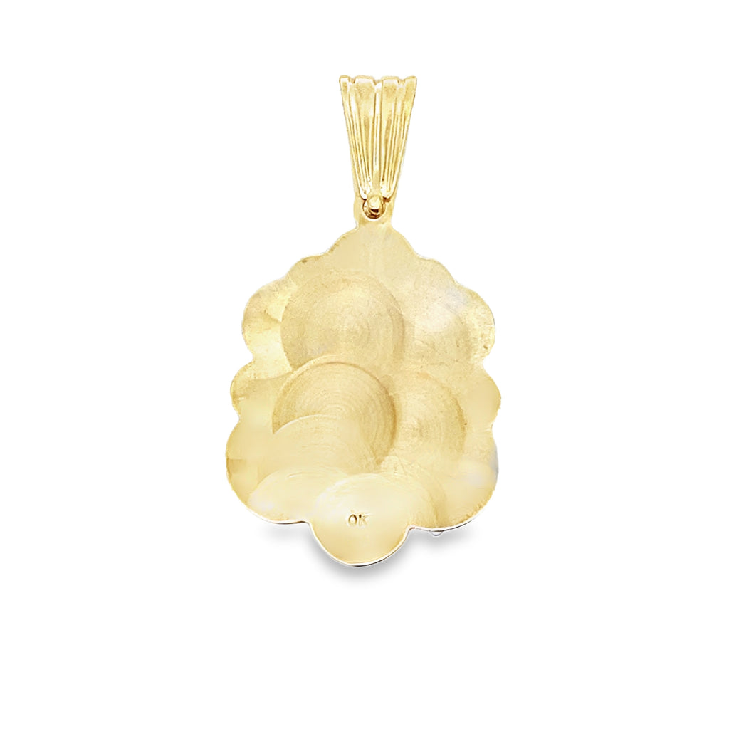 10K Two Tone Gold 3D San Lazaro Pendant 6.9Dwt