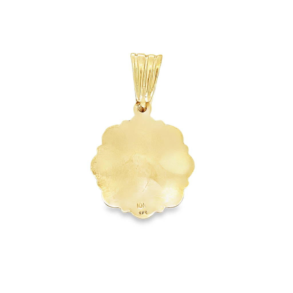 10K Two Tone Gold 3D Caridad Del Cobre Pendant 4.9Dwt