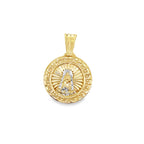 10K Two Tone Gold 3D Caridad Del Cobre Pendant 8.3Dwt