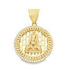 10K Yellow Gold Cz Round San Lazaro Pendant 4.7Dwt