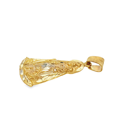 10K Yellow Gold Caridad Del Cobre Silhouette Pendant 2.3Dwt