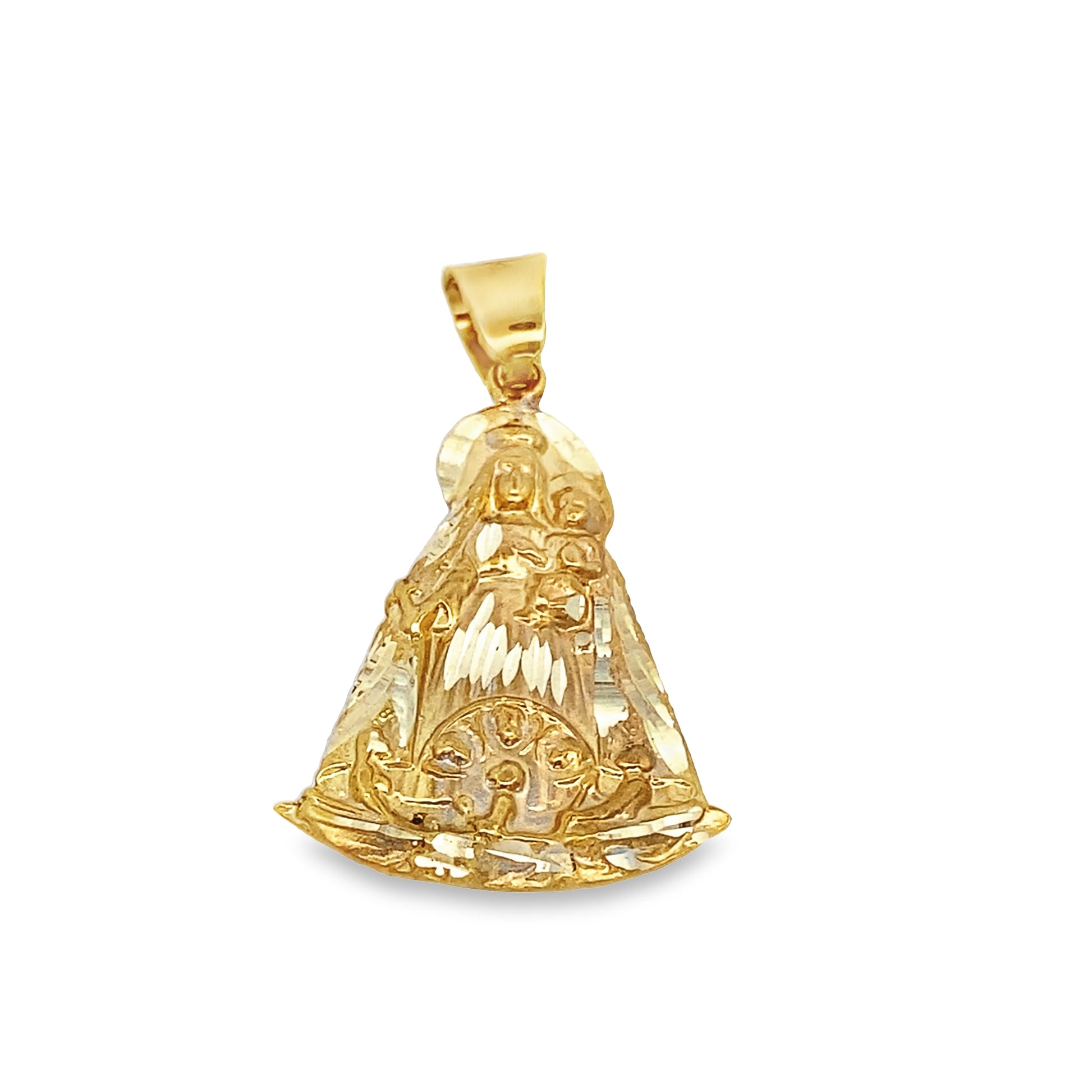 10K Yellow Gold Caridad Del Cobre Silhouette Pendant 2.3Dwt