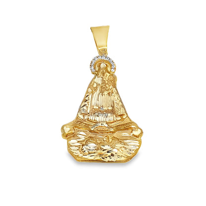 10K Yellow Gold Caridad Del Cobre Silhouette Pendant 7.7Dwt