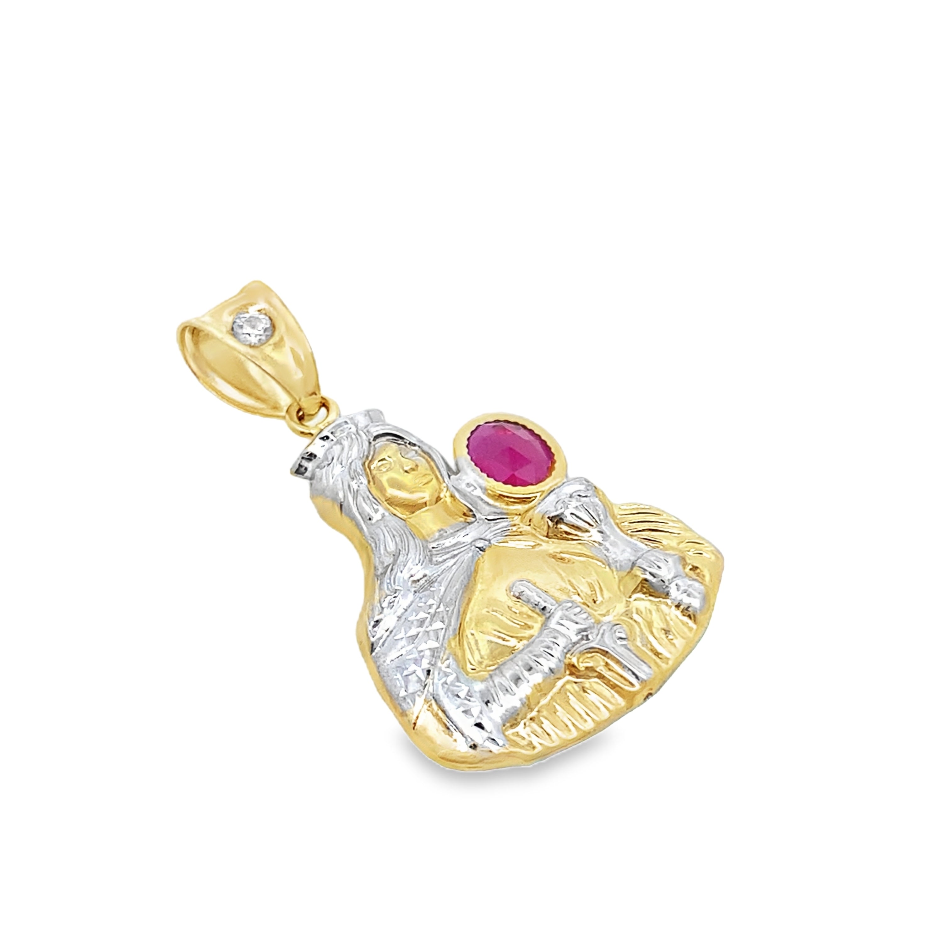 14K Two Tone Gold Santa Barbara Pendant 2.2Dwt