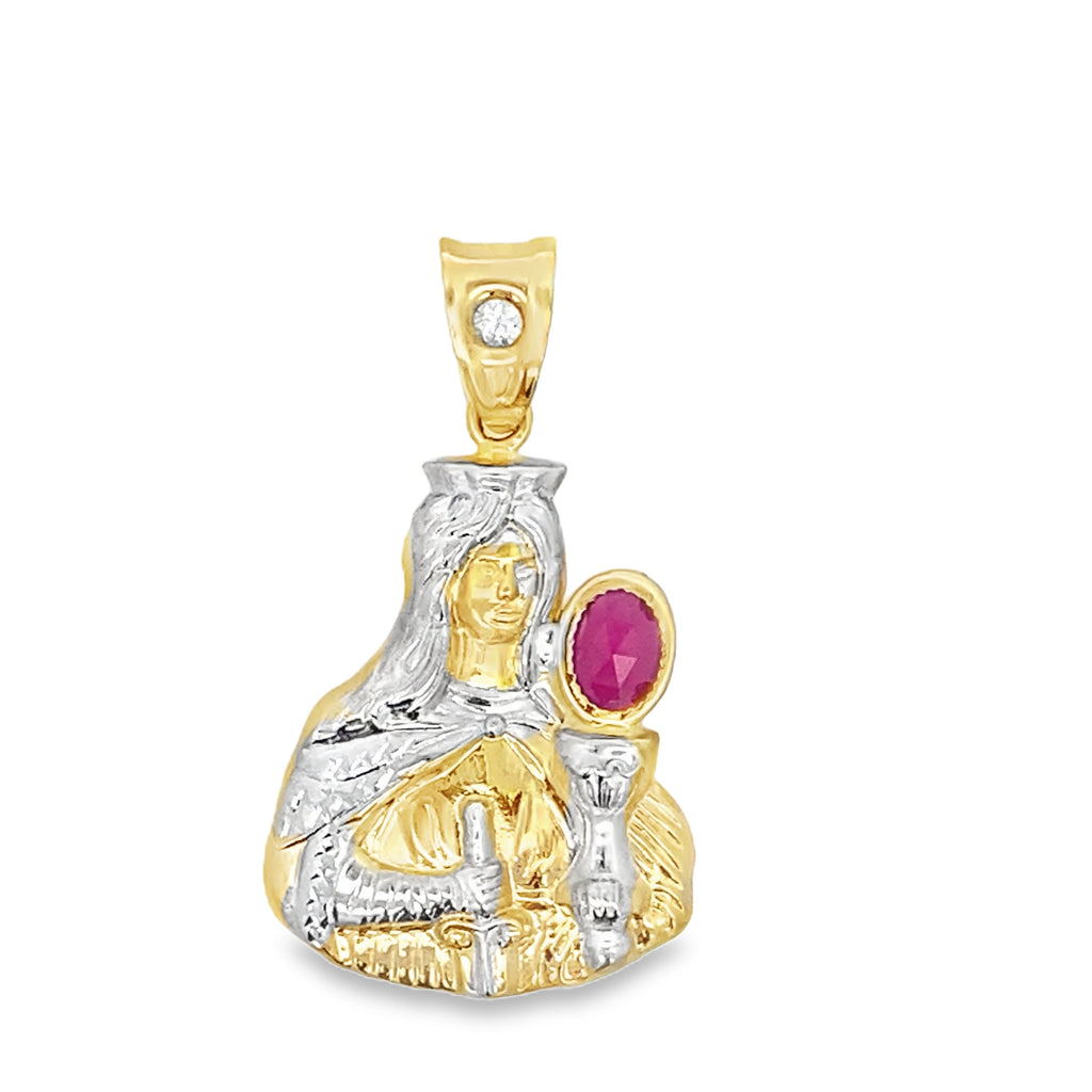 14K Two Tone Gold Santa Barbara Pendant 2.2Dwt