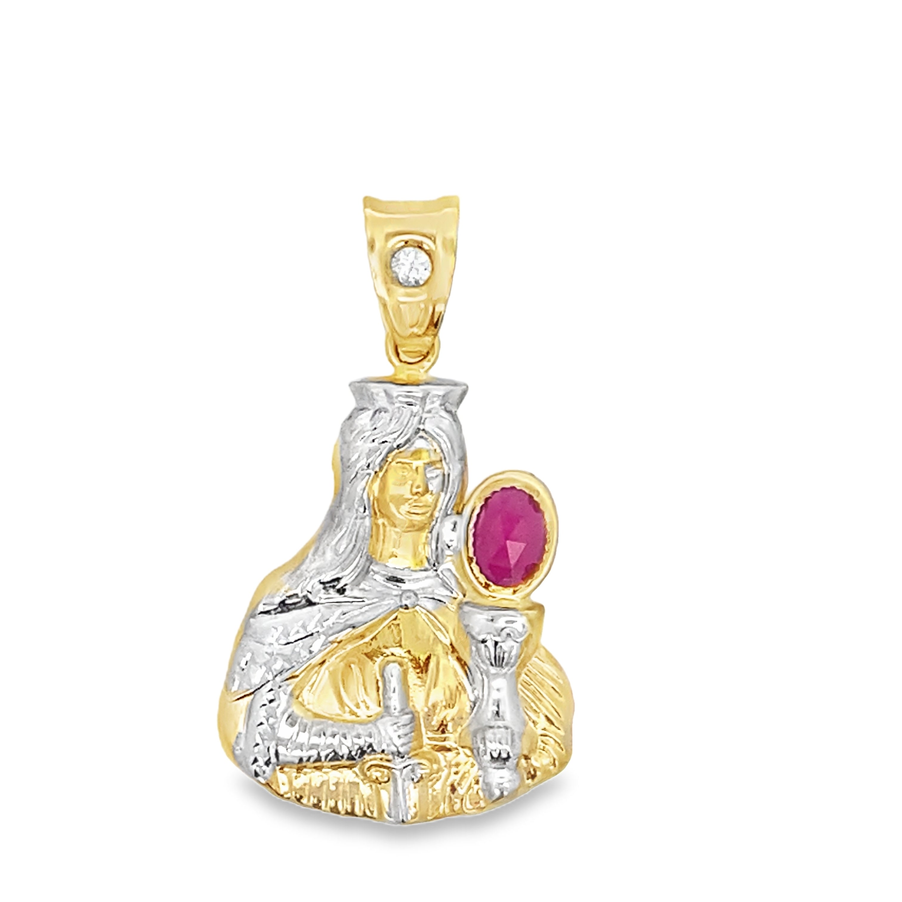 14K Two Tone Gold Santa Barbara Pendant 2.2Dwt