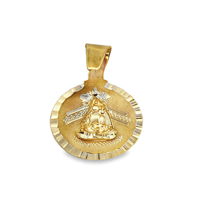 10K Yellow Gold Small Caridad Del Cobre Pendant 1.4Dwt