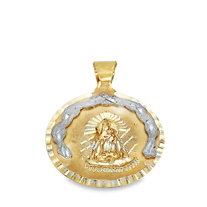 10K Two Tone Gold Caridad Del Cobre Pendant 2.7Dwt