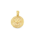 14K Yellow Gold Caridad Del Cobre Pendant 15Mm 0.8Dwt