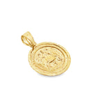 14K Yellow Gold Caridad Del Cobre Pendant 15Mm 0.8Dwt