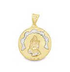 14K Two Tone Gold Praying Hands Medal  5.0Dwt