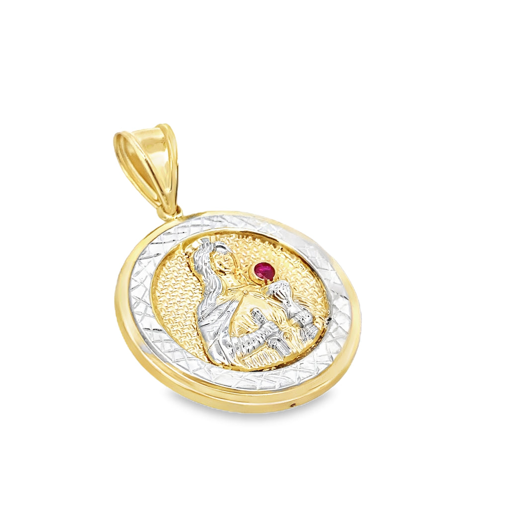 14K Two Tone Gold Santa Barbara Pendant 4.0Dwt