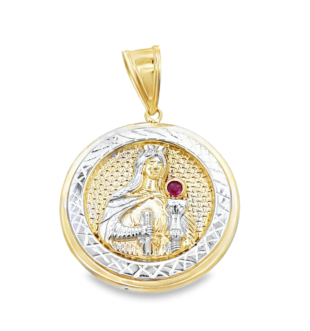 14K Two Tone Gold Santa Barbara Pendant 4.0Dwt