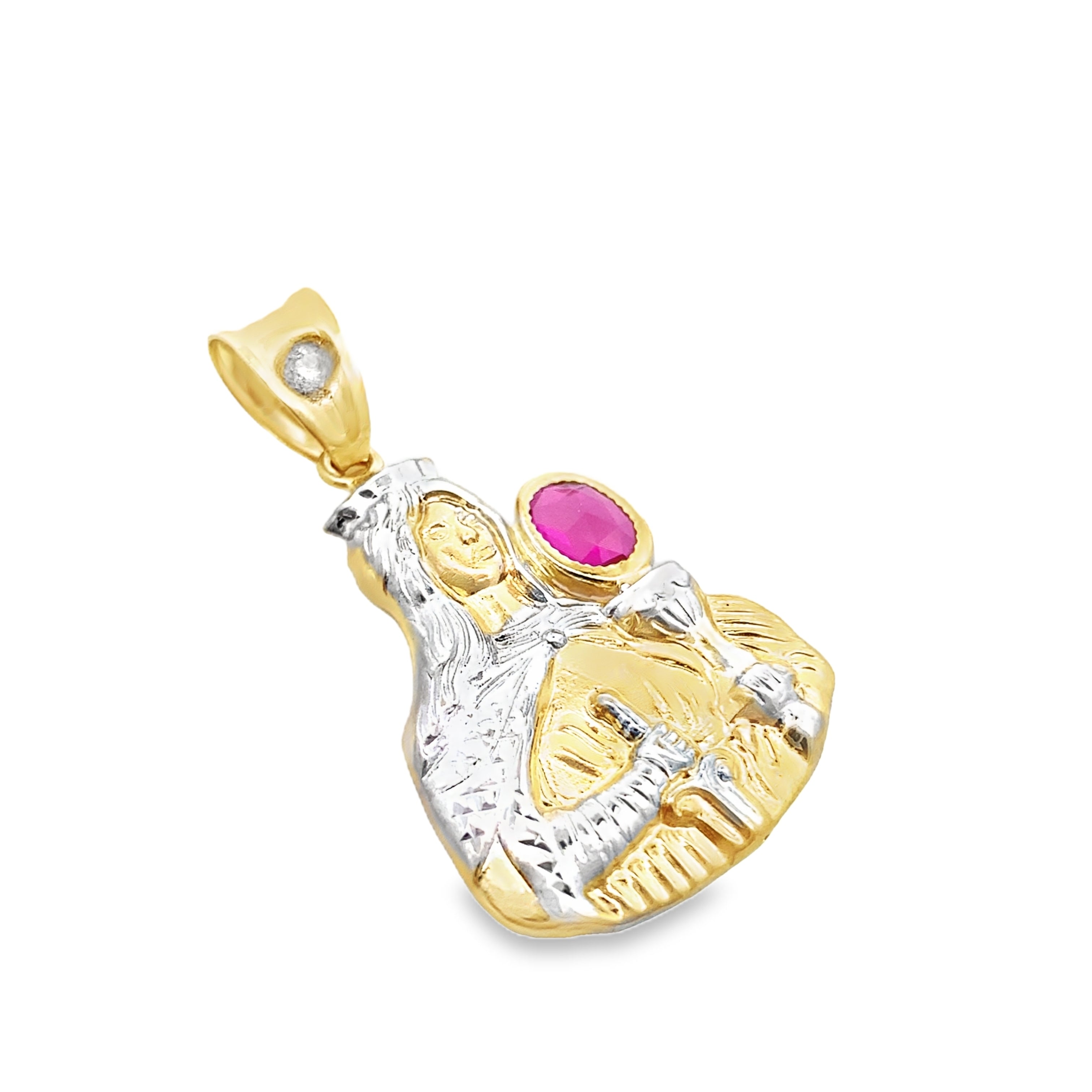 14K Two Tone Gold Santa Barbara Pendant 2.2Dwt