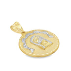 14K Two Tone Gold Jesus Face Pendant 5.1Dwt