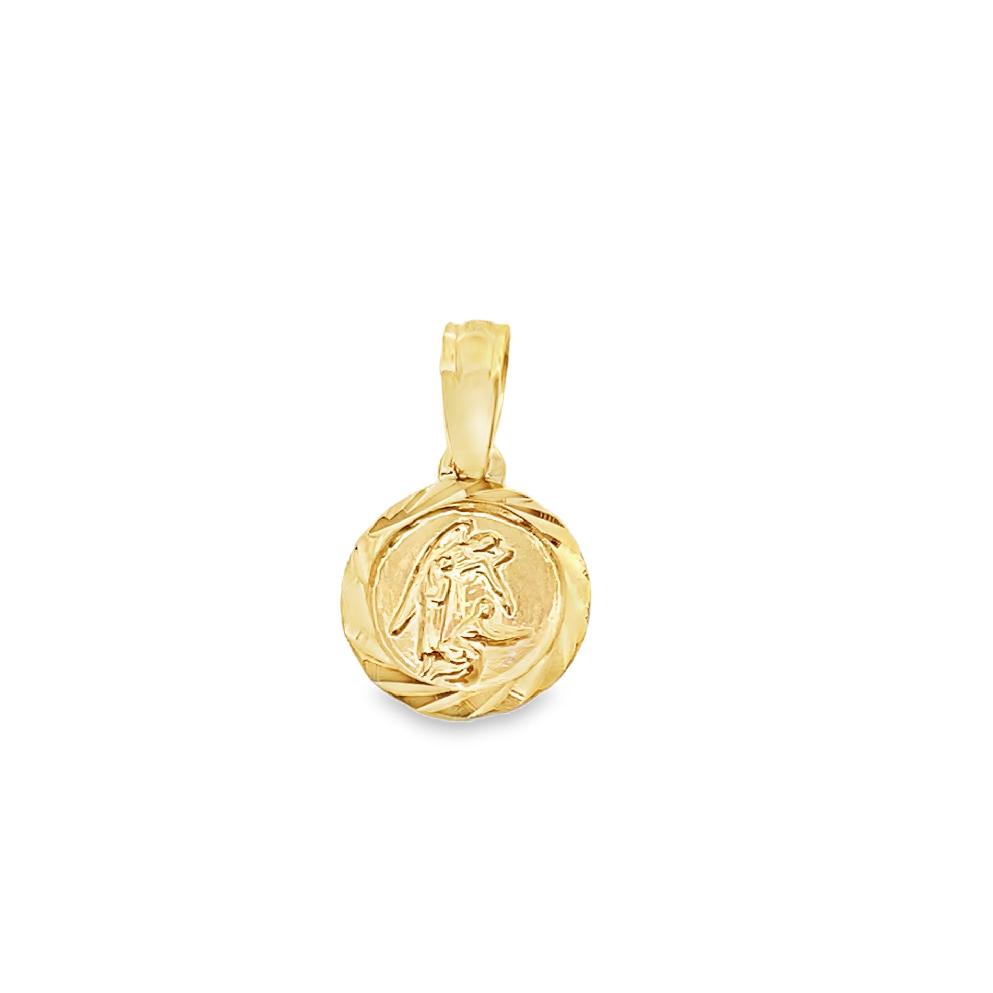 14K Yellow Gold Small Guardian Angel Charm 0.4Dwt
