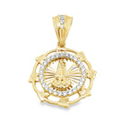 14K Yellow Gold Cz Caridad Del Cobre Pendant 1.5Dwt