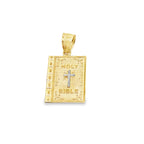 10K Two Tone Holy Bible Religious Pendant 0.9Dwt