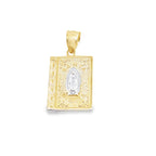 10K Two Tone Holy Bible W/Our Lady Of Guadalupe Pendant 1.0Dwt