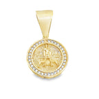 10K Yellow Gold Cz San Lazaro Pendant 2.6Dwt