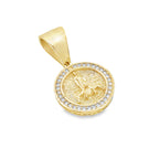 10K Yellow Gold Cz San Lazaro Pendant 2.6Dwt