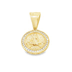 10K Yellow Gold Cz Caridad Del Cobre Pendant 2.3Dwt
